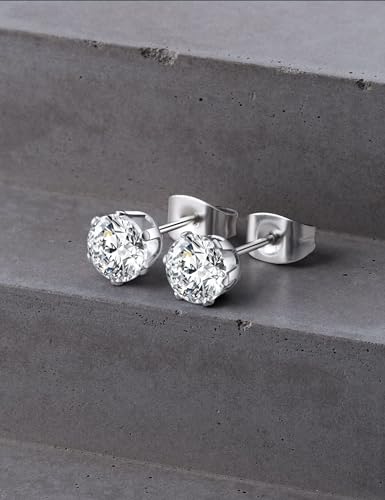 12 Pairs Hypoallergenic Silver Stud Earrings Collection