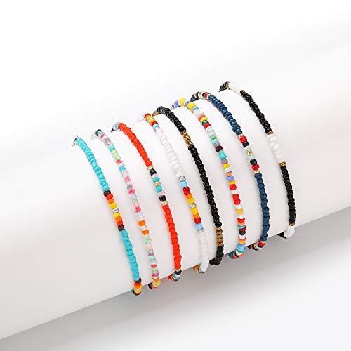 Colorful Boho Beaded Anklet Set for Women