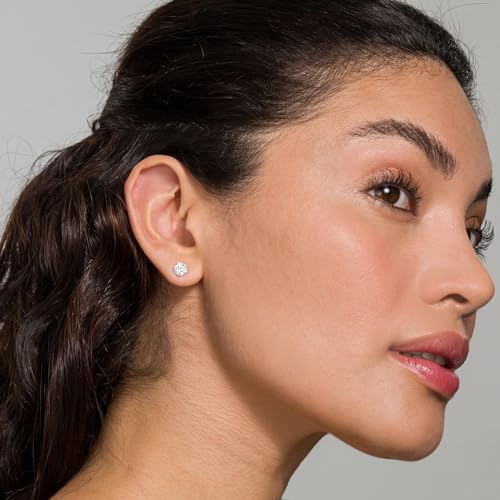 14K Gold Plated Sterling Silver CZ Stud Earrings