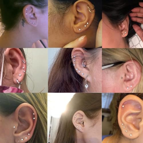 Tiny 2mm Stainless Steel Stud Earrings Set