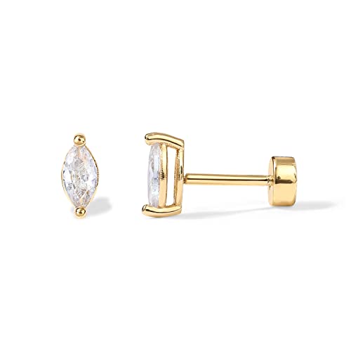14K Gold Plated Sterling Silver Cubic Zirconia Earrings