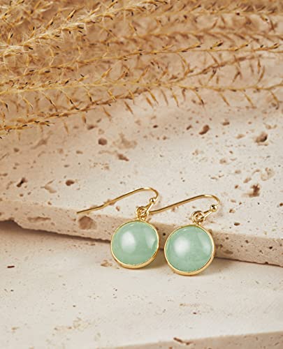 14k Gold Handmade Jade Earrings for Women - Gift