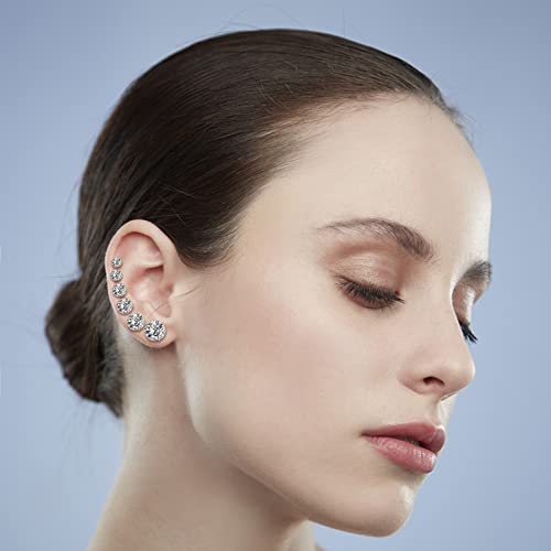 Cubic Zirconia Stainless Steel Stud Earrings Set