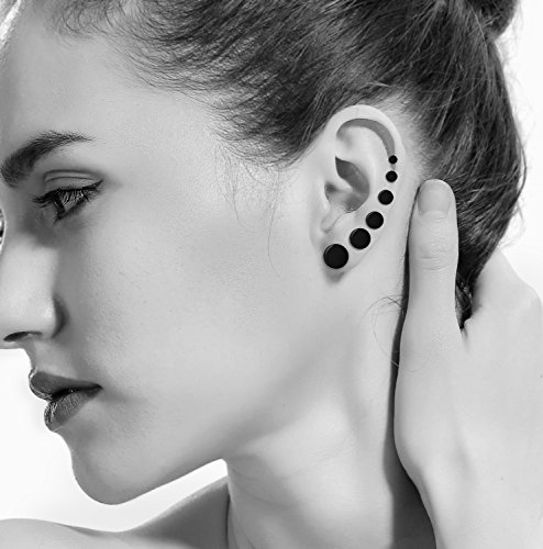 Elegant Black Round Stud Earrings Set for All