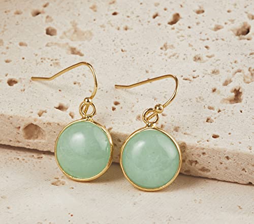 14k Gold Handmade Jade Earrings for Women - Gift