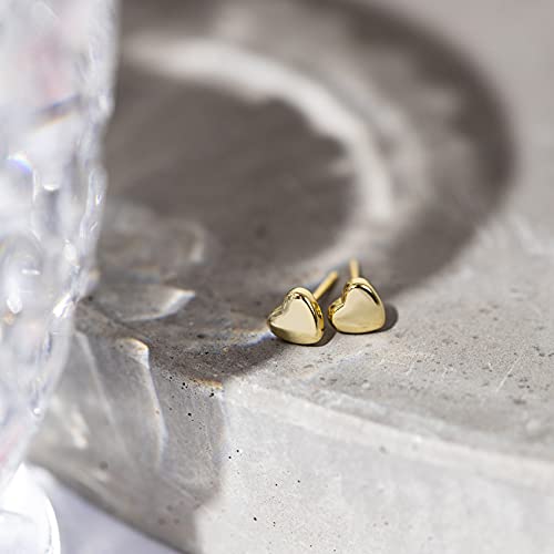 Tiny Heart Gold Plated Sterling Silver Earrings