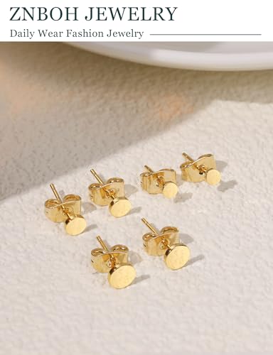 Dainty 14k Gold Heart Stud Earrings Set