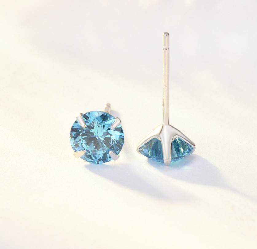 Sterling Silver Cubic Zirconia Stud Earrings