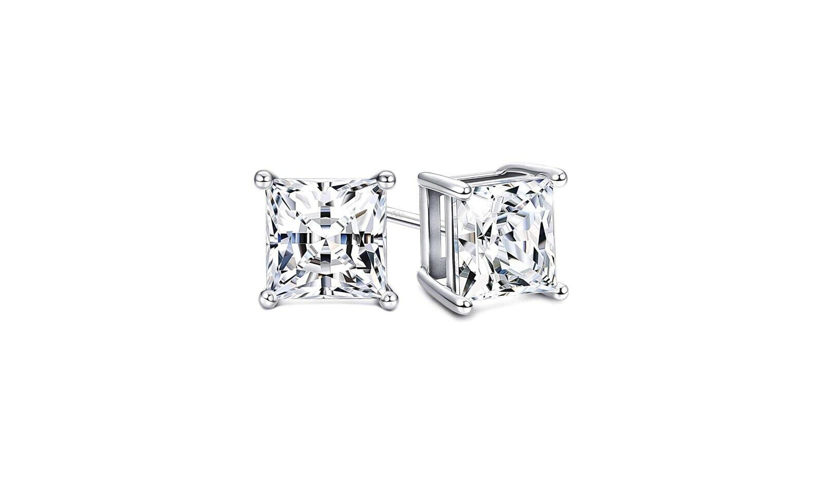 5PC Sterling Silver CZ Stud Earrings Set
