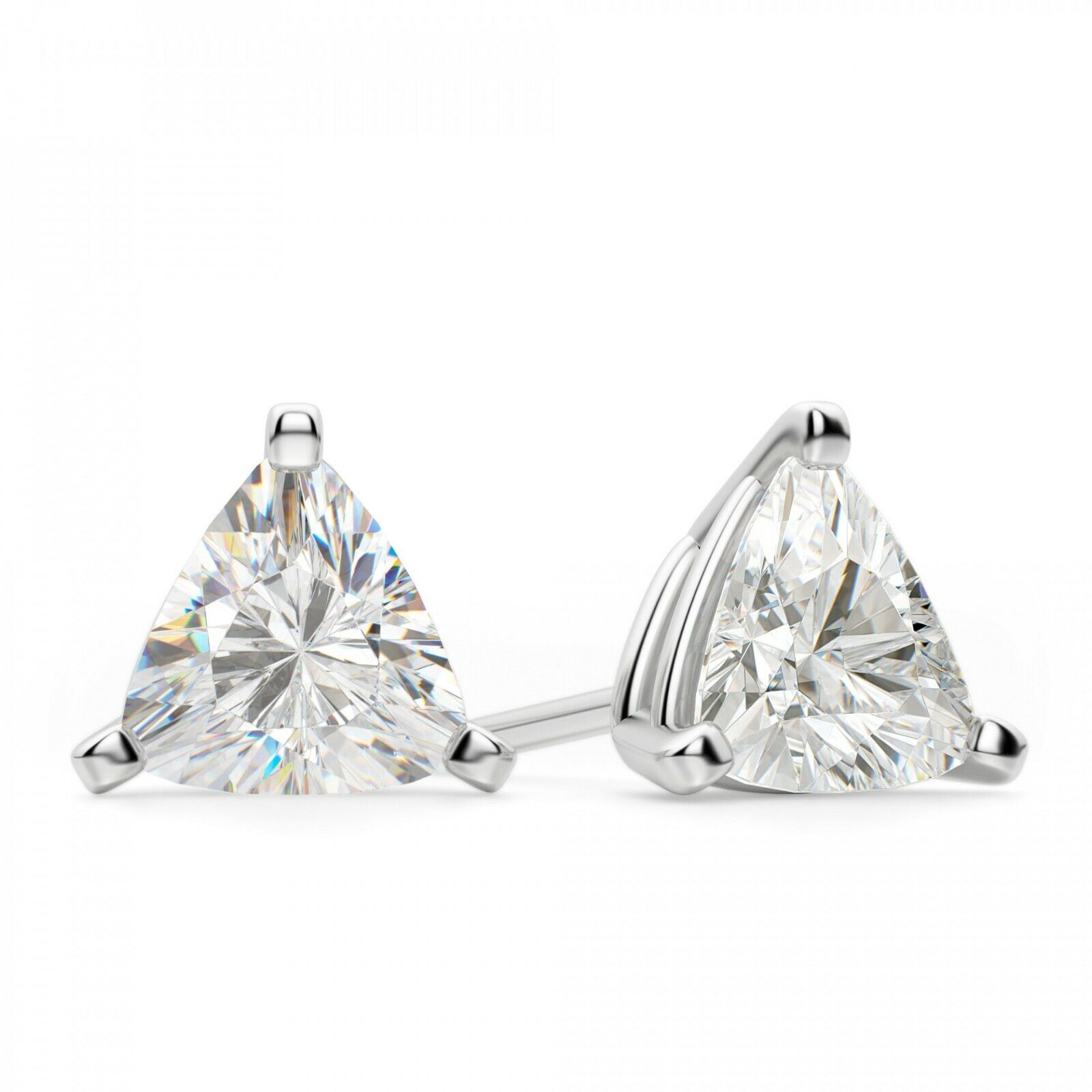 5PC Sterling Silver CZ Stud Earrings Set