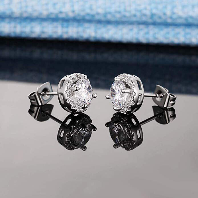 925 Sterling Silver Cubic Zirconia Stud Earrings