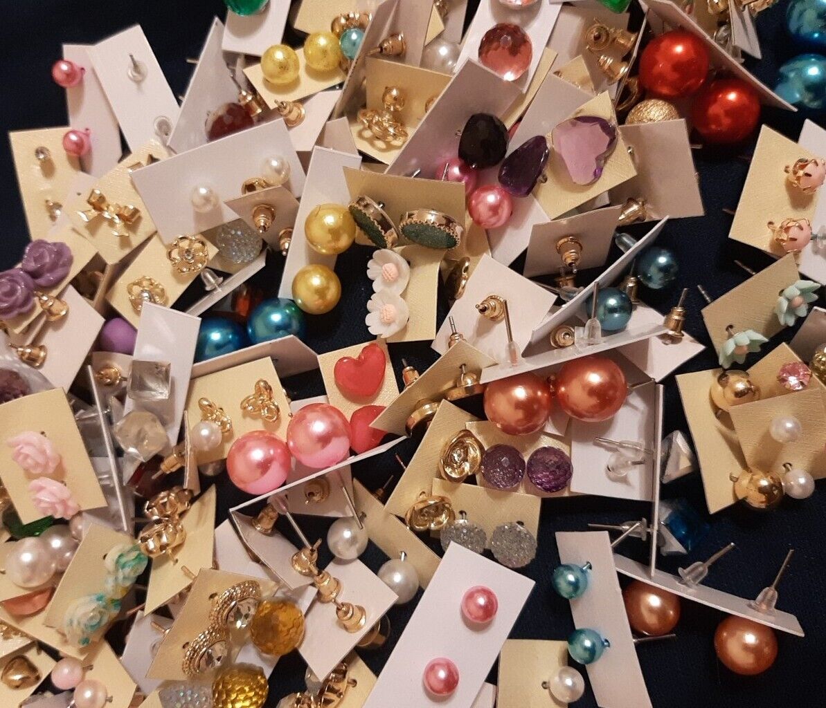 50 Handmade Stud Earrings - Wholesale Jewelry Lot