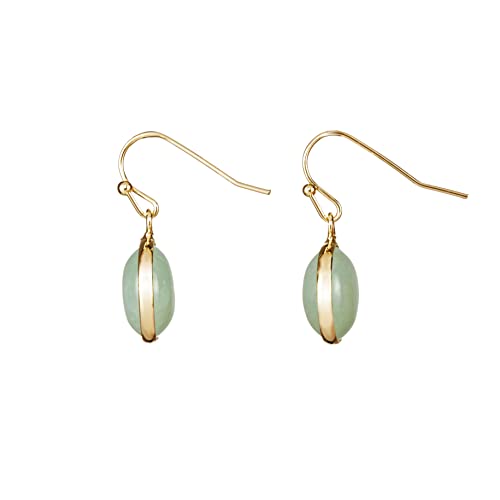 14k Gold Handmade Jade Earrings for Women - Gift