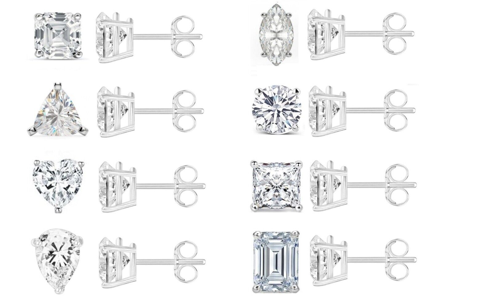 Swarovski Crystal Stud Earrings in Sterling Silver