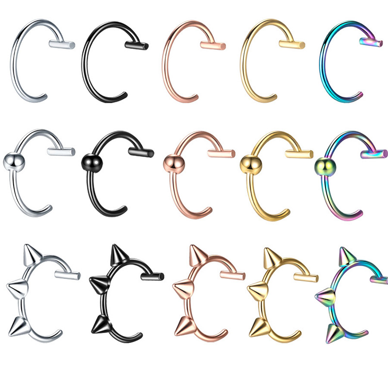 Stainless Steel Non-Pierced Nose Hoop Ring