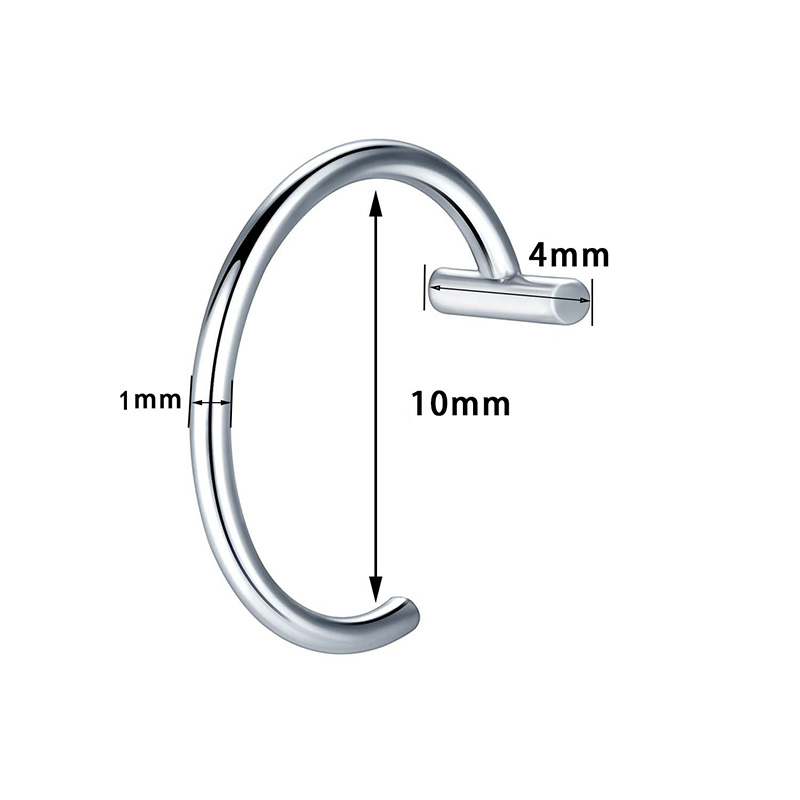 Stainless Steel Non-Pierced Nose Hoop Ring