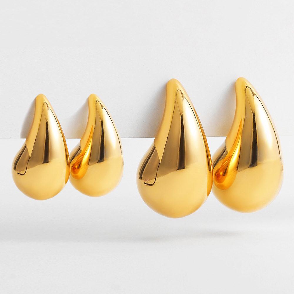 Gold Plated Teardrop Earrings for Trendy Women