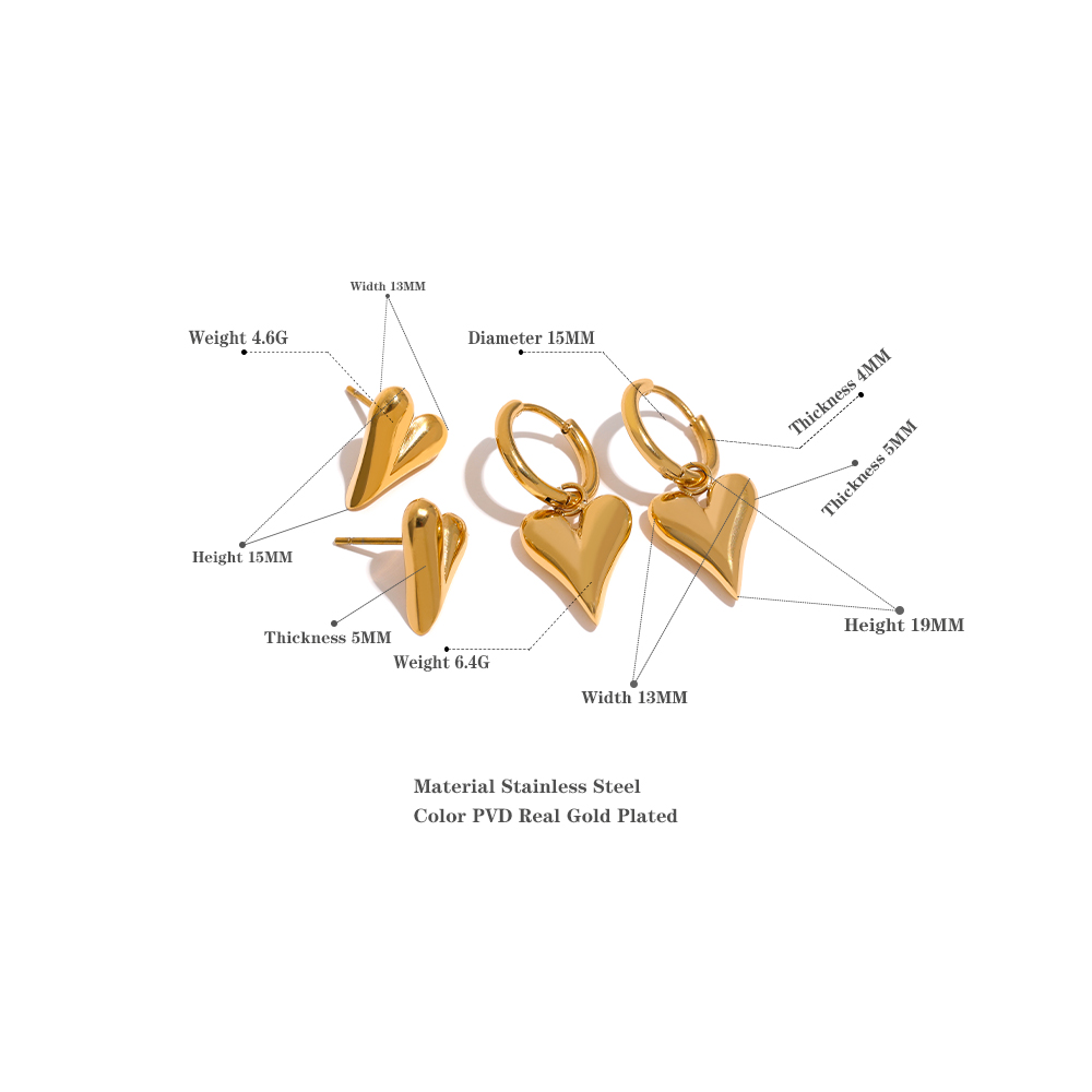 Chic Gold Heart Huggie Hoop Earrings for Women