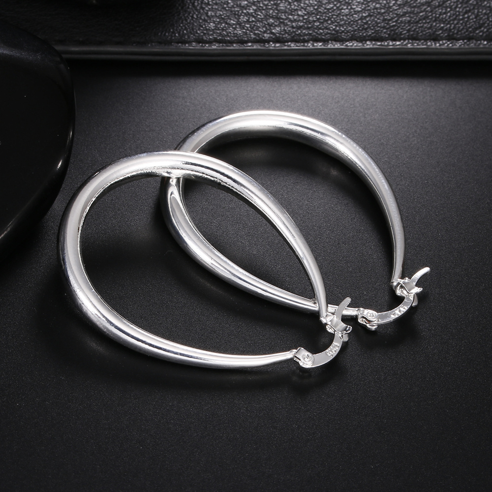Large 41MM Sterling Silver Hoop Earrings for Women