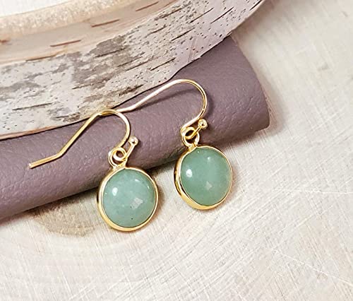 14k Gold Handmade Jade Earrings for Women - Gift