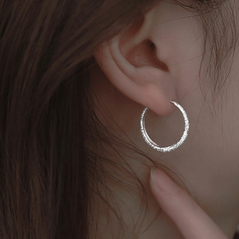 925 Silver Hoop Earrings with Circle Charm
