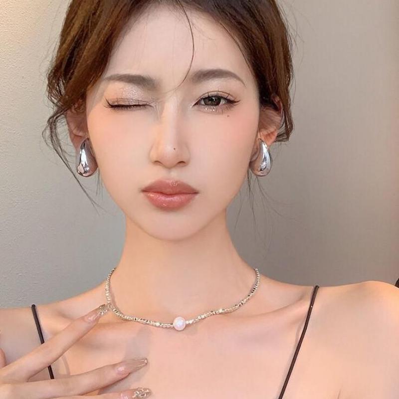 Chunky Gold Plated Dome Drop Earrings for Women