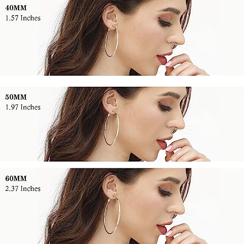 Sterling Silver 3-Pair Hoop Earrings Set