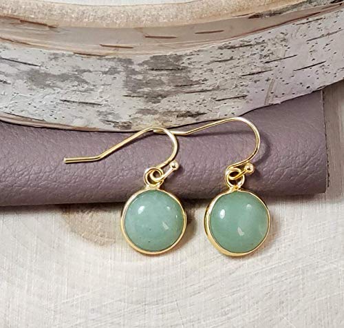 14k Gold Handmade Jade Earrings for Women - Gift
