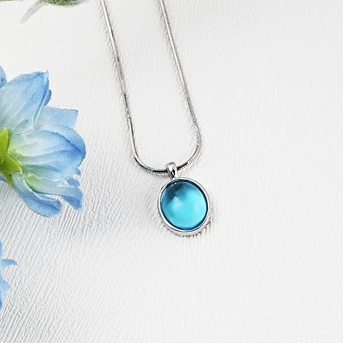 Aquamarine Necklace - Sterling Silver, March Birthstone, Handmade