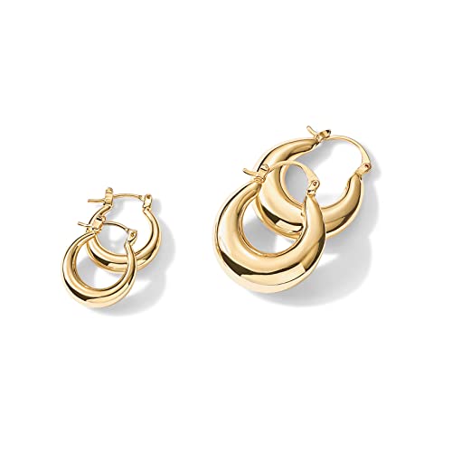 Chunky Gold Plated Sterling Silver Hoop Earrings