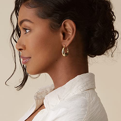 Chunky Gold Plated Sterling Silver Hoop Earrings