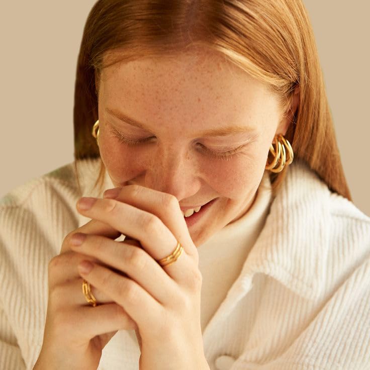 Gold Hoop Earrings Set for Women - 36 Pairs