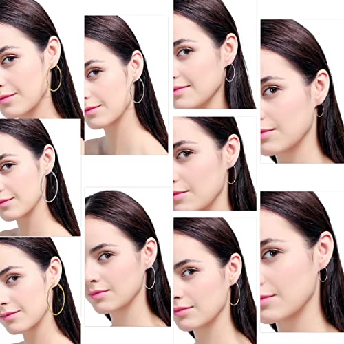 Versatile Gold & Silver Hoop Earrings Set