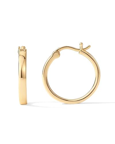 Lightweight 14K Gold Plated Sterling Silver Hoops