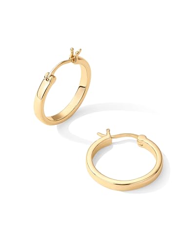 Lightweight 14K Gold Plated Sterling Silver Hoops