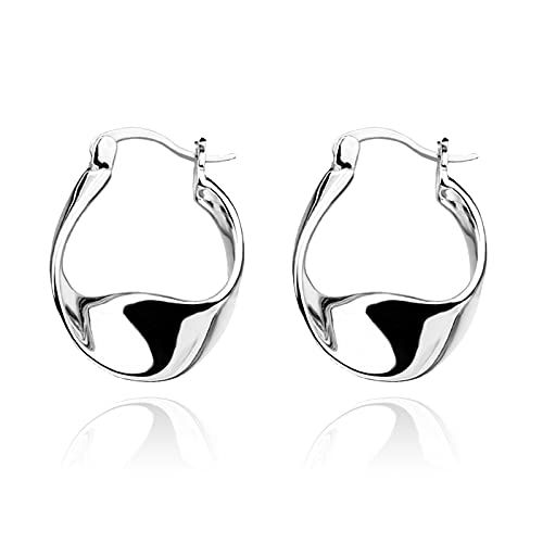 Chunky Sterling Silver Huggie Hoop Earrings
