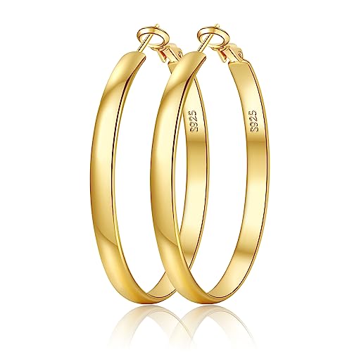 Sterling Silver Large Hoop Earrings for Women