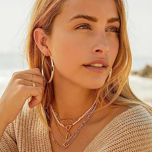 Sterling Silver Large Hoop Earrings for Women