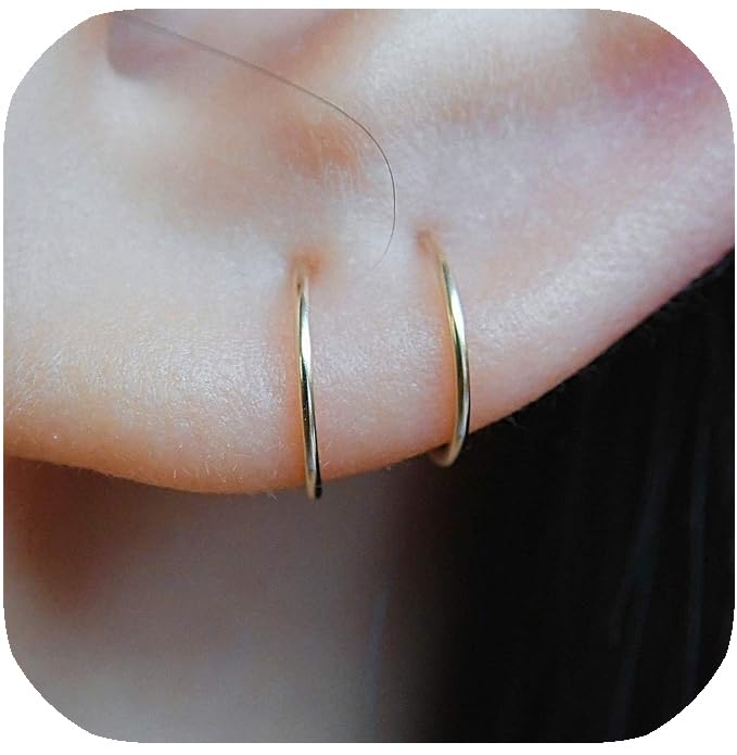 14K Gold Filled Tiny 7mm Hoop Earrings