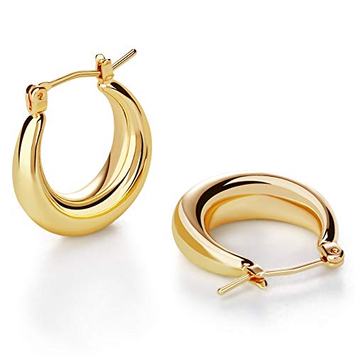Chunky Gold Hoop Earrings - Minimalist Handmade Jewelry