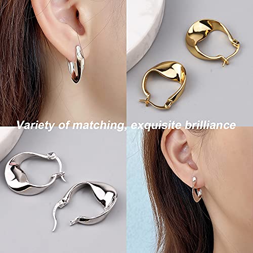 Chunky Sterling Silver Huggie Hoop Earrings