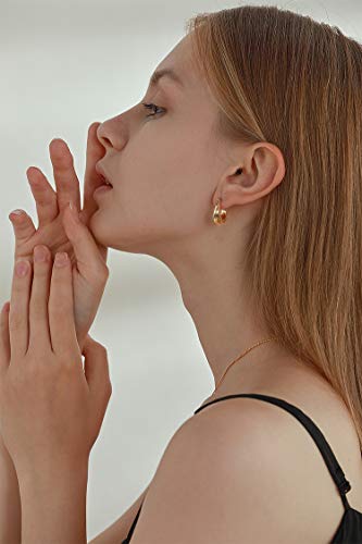 Chunky Gold Hoop Earrings - Minimalist Handmade Jewelry
