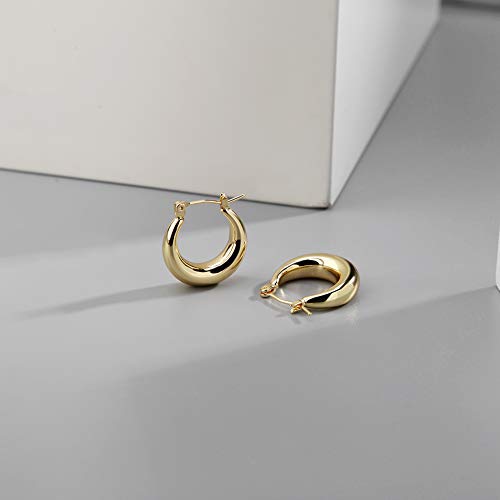 Chunky Gold Hoop Earrings - Minimalist Handmade Jewelry