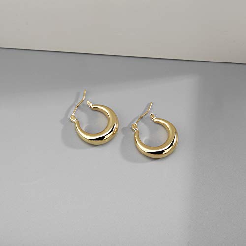 Chunky Gold Hoop Earrings - Minimalist Handmade Jewelry