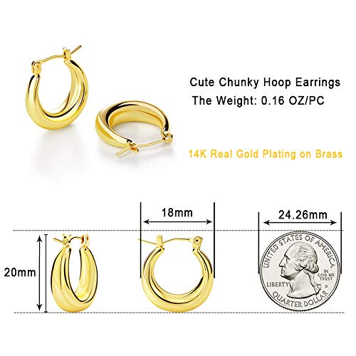 Chunky Gold Hoop Earrings - Minimalist Handmade Jewelry