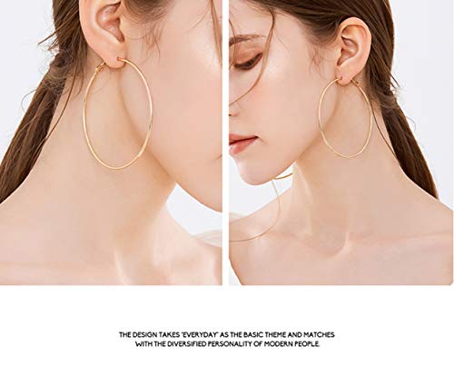 Dainty 14K Gold Large Hoop Earring Set