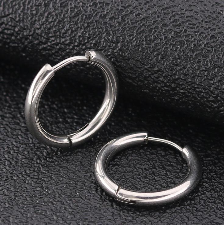 Stainless Steel Huggie Earrings for Piercings