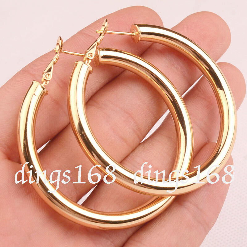 18K Gold Filled Classic Tube Hoop Earrings