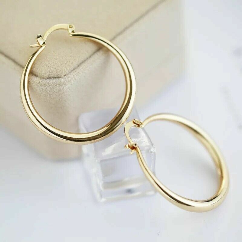 Elegant Gold Plated Round Hoop Earrings for Women