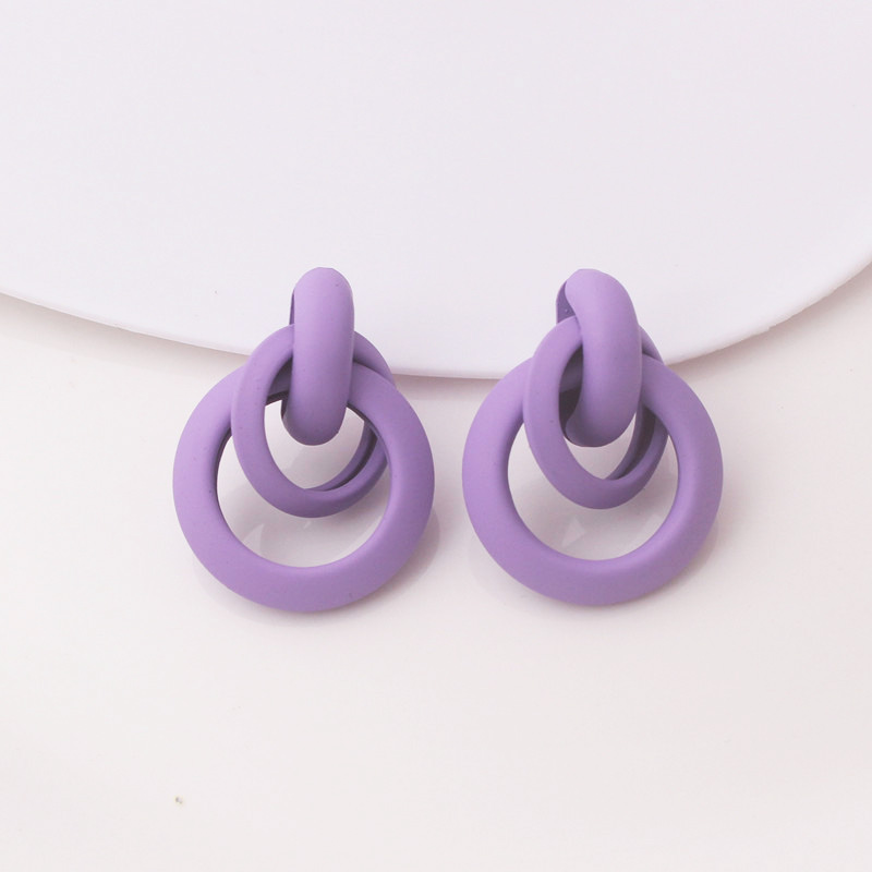 Purple Flower Butterfly Dangle Earrings for Women
